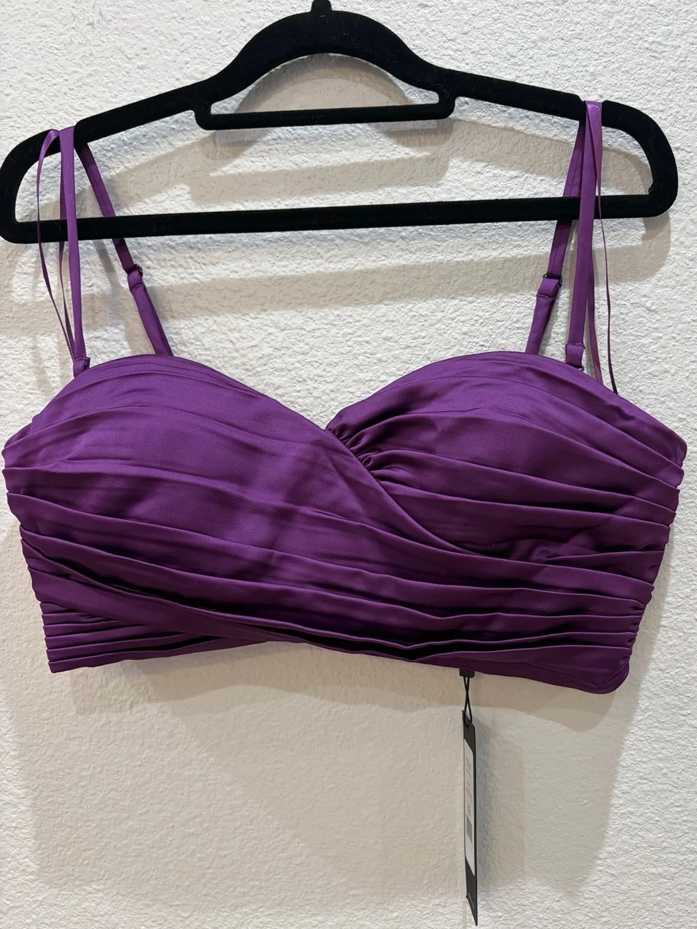 NWT BCBGMaxAzria Purple Ruched Bustier corset Top size 6 - Picture 2 of 8